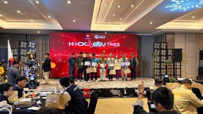 Hack4Gov National Finals podium photo.