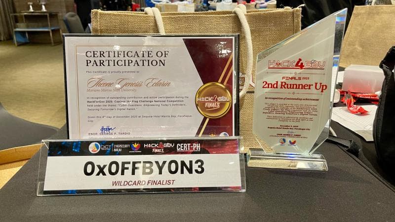 Hack4Gov National Finals trophies photo.