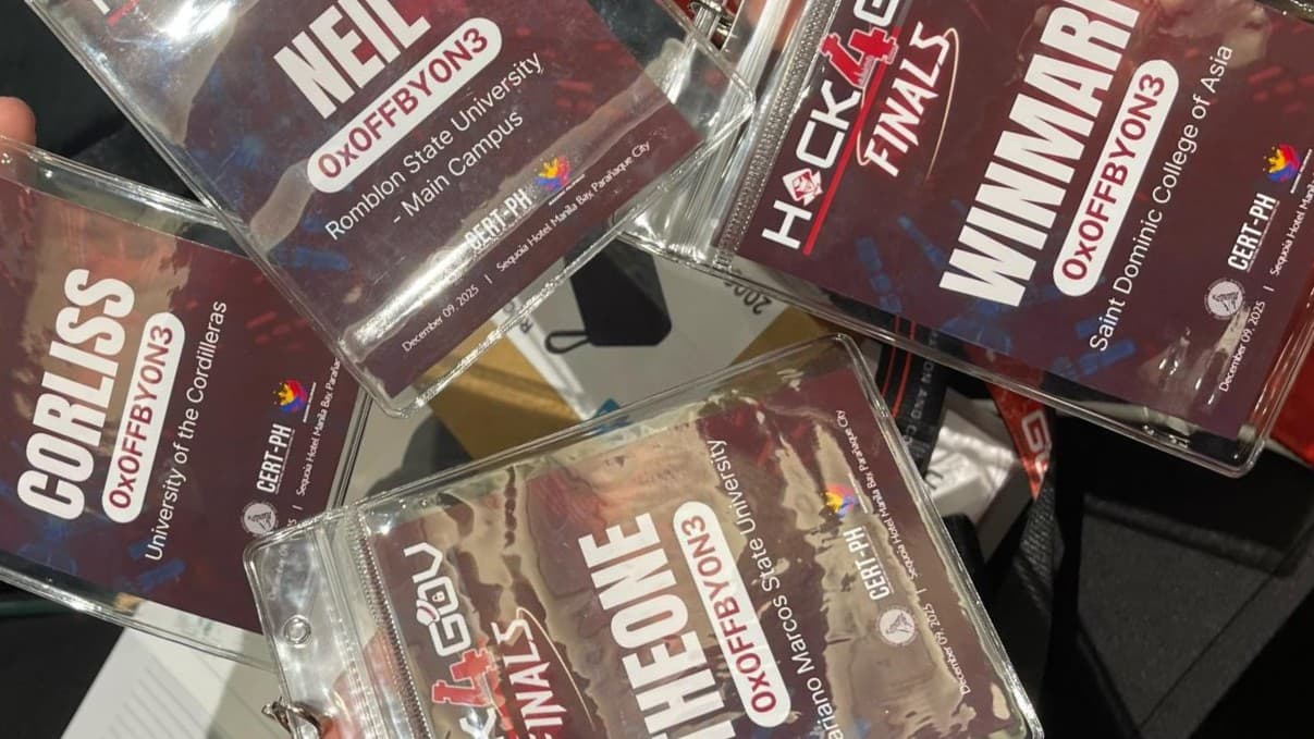 Hack4Gov National Finals participant IDs photo.